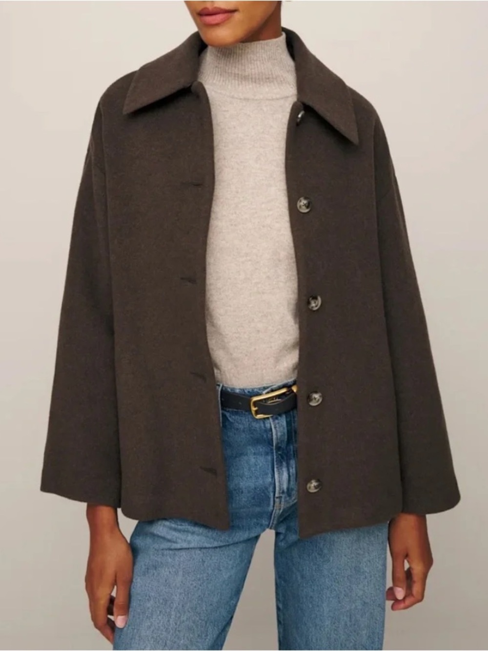 Reformation Rocky Oversized shirt jacket- Nutella